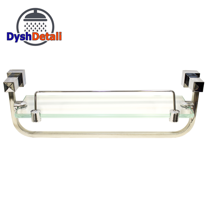 Полиця на 2-а отвори 350 мм ( Одне скло і тримач рушника ) ПС601