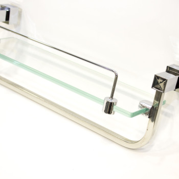 Полиця на 2-а отвори 350 мм ( Одне скло і тримач рушника ) ПС601