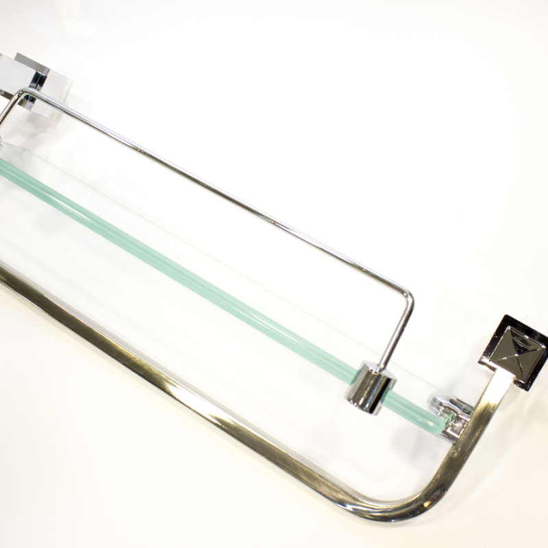 Полиця на 2-а отвори 350 мм ( Одне скло і тримач рушника ) ПС601