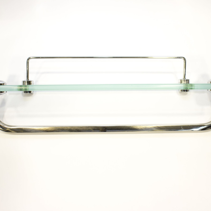 Полиця на 2-а отвори 350 мм ( Одне скло і тримач рушника ) ПС601