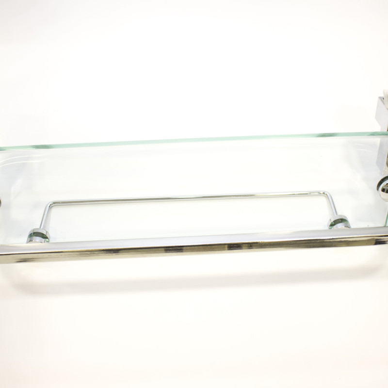 Полиця на 2-а отвори 350 мм ( Одне скло і тримач рушника ) ПС601