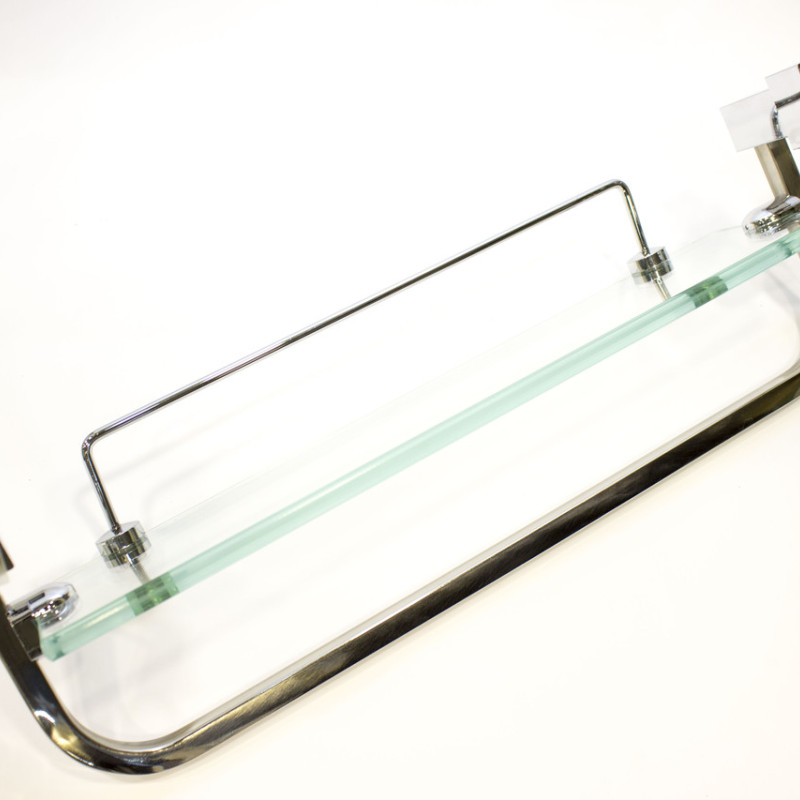 Полиця на 2-а отвори 350 мм ( Одне скло і тримач рушника ) ПС601