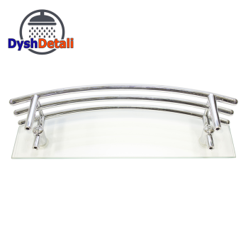 Полиця на 4-е отвори 240Х40 мм ( Одне скло з хромованими релингами ) ПС603