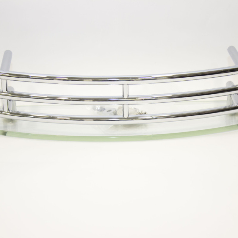 Полиця на 4-е отвори 240Х40 мм ( Одне скло з хромованими релингами ) ПС603