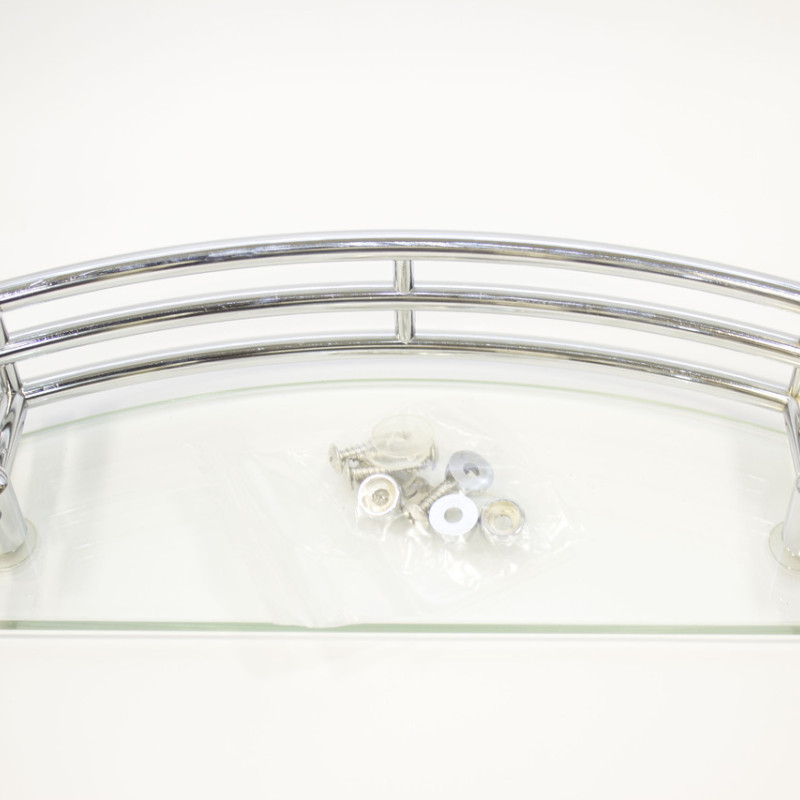 Полиця на 4-е отвори 240Х40 мм ( Одне скло з хромованими релингами ) ПС603