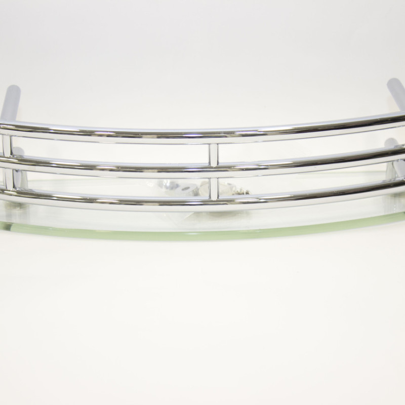 Полиця на 4-е отвори 225Х42 мм ( Одне скло з хромованими релингами ) ПС604