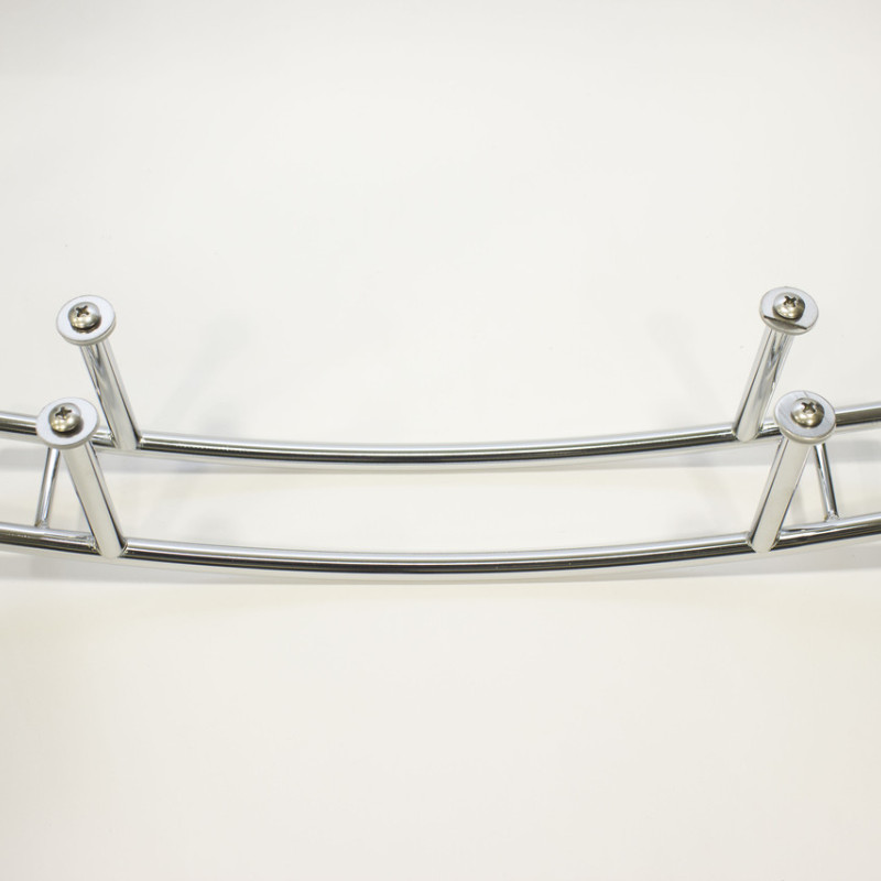 Полку релинг на 4-е кріплення 220х45 мм. для душової кабіни ( без скла, хром - релинг, метал ) ПС609