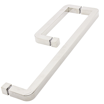 Ручка для скляних дверей, три отвори в склі (Н 646) Метал 200х400