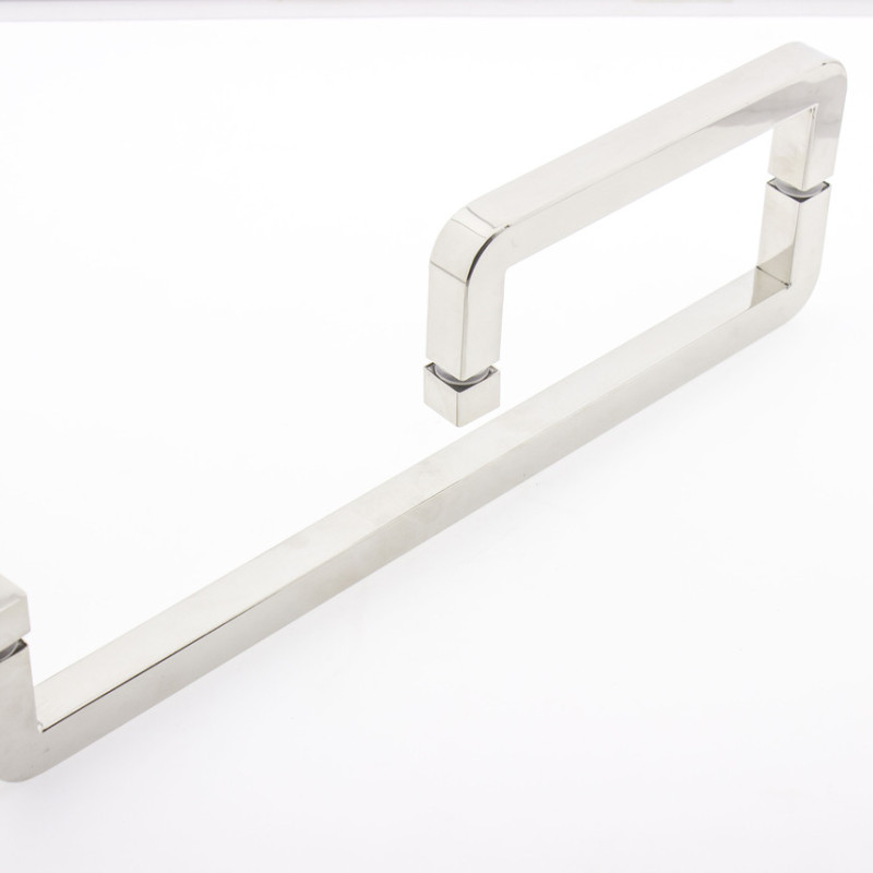 Ручка для скляних дверей, три отвори в склі (Н 646) Метал 200х400