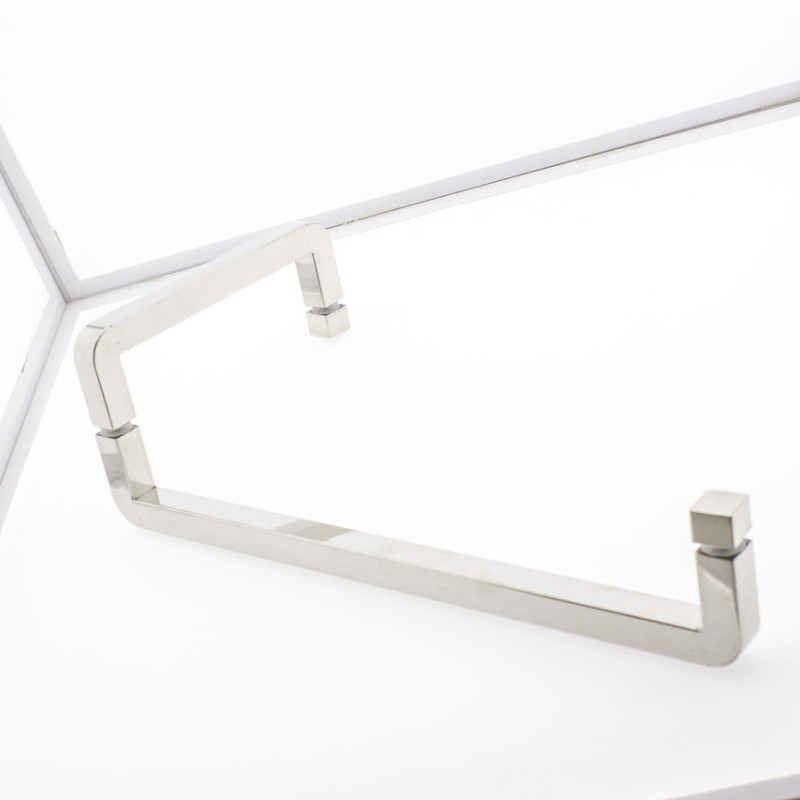 Ручка для скляних дверей, три отвори в склі (Н 646) Метал 200х400