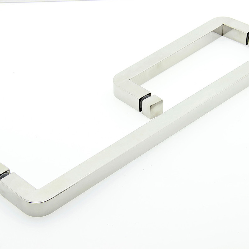 Ручка для скляних дверей, три отвори в склі (Н 646) Метал 200х400