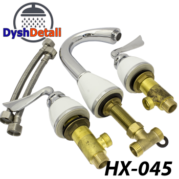 Кран врізний у ванну або умивальник, змішувач для гідромасажної ванни, (NX-045)