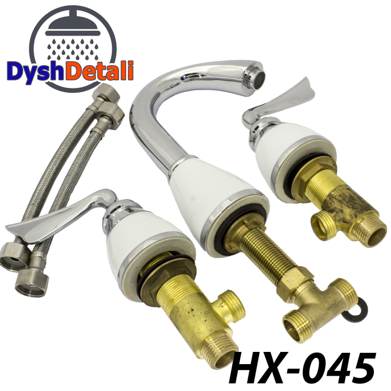 Кран врізний у ванну або умивальник, змішувач для гідромасажної ванни, (NX-045)