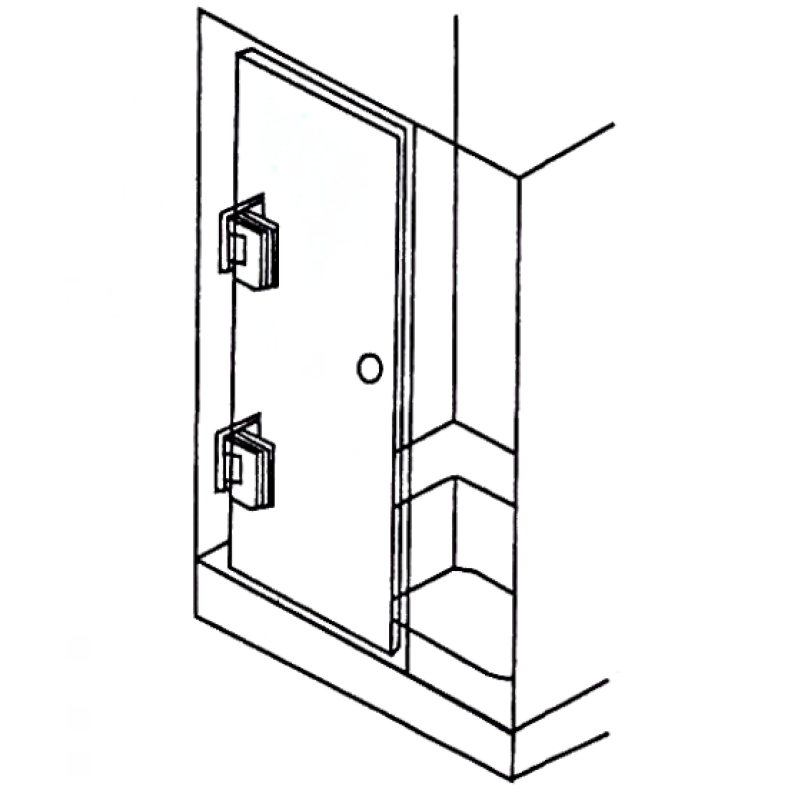 Петля для скляних дверей (стіна-скло) 90 градусів (КП 200 В)