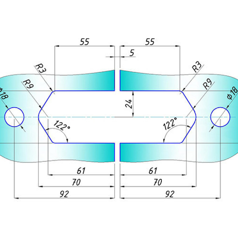 Петля для скляних дверей (скло-скло) 180 градусів (КП 632)