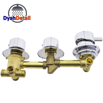 Змішувач для душової кабіни, на три вузли і 4 положення під різьблення