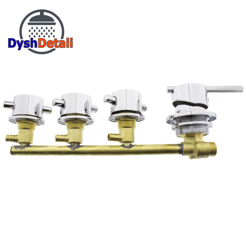 Змішувач для душової кабіни, на чотири вузли для паралельного включення