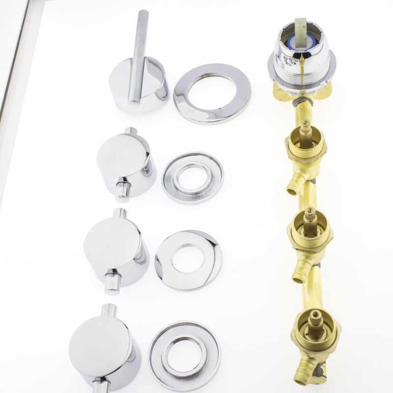 Змішувач для душової кабіни, на чотири вузли для паралельного включення