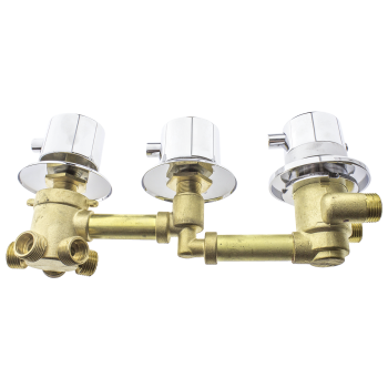 Змішувач з термостатом для душової кабіни, на три вузли і 5 положень під різьблення