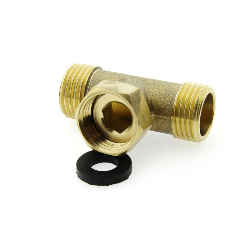 Трійник латунний (У-05) 1\2 зовнішня різьба