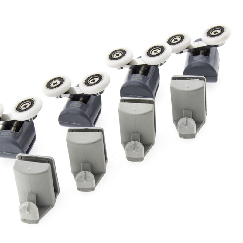 Комплект гачків і Роликиів для душової кабіни ( К01+ В43С ) Верхні подвійні, нижній гачок.