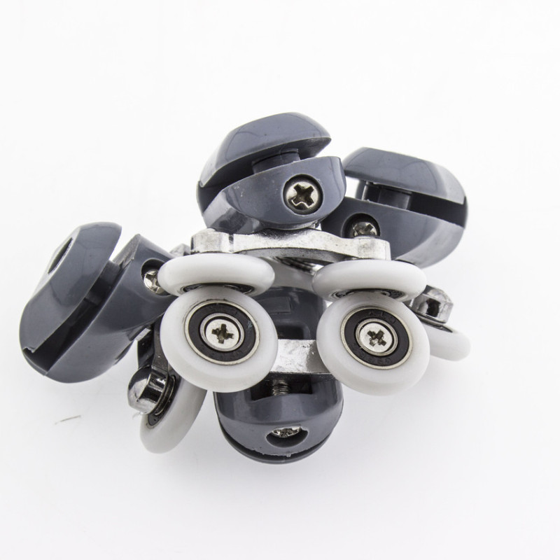 Комплект гачків і Роликиів для душової кабіни ( К01+ В43С ) Верхні подвійні, нижній гачок.