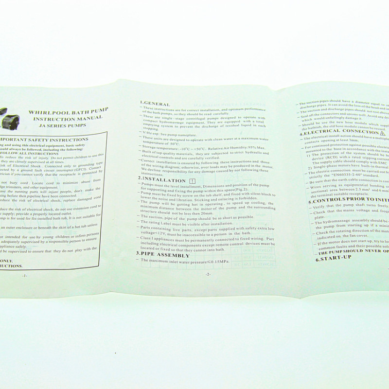 Насос для води у гідромасажній ванні ( ДЖА 100 )