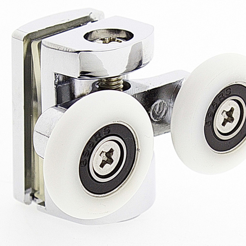 Ролики для душової кабіни подвійні, хромовані, верхні ( В618 В ) 26 мм.