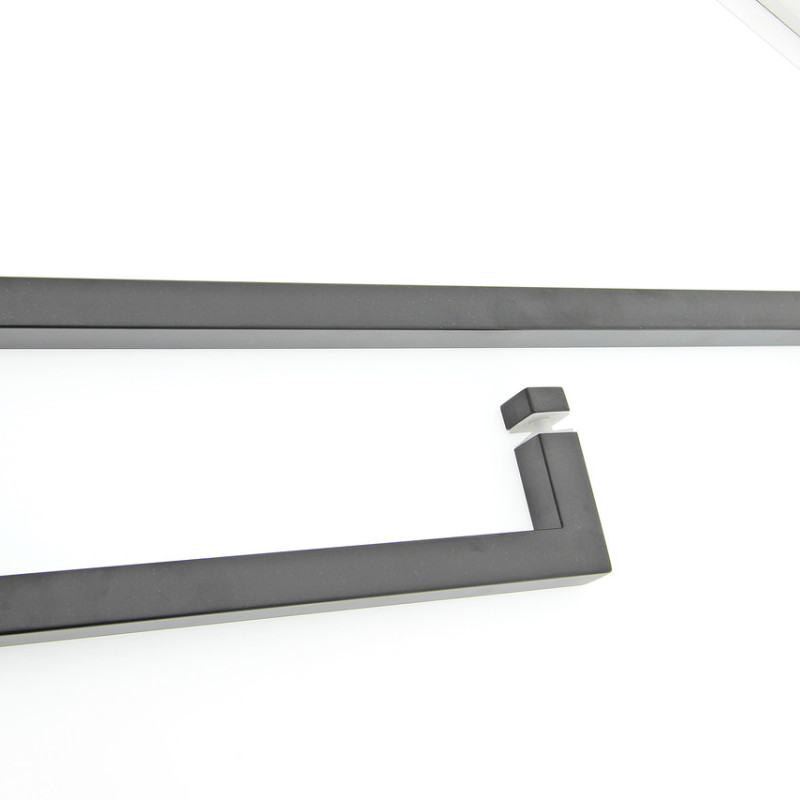 Ручка для скляних дверей, три отвори в склі (Н 54 БЛ) Чорного кольору