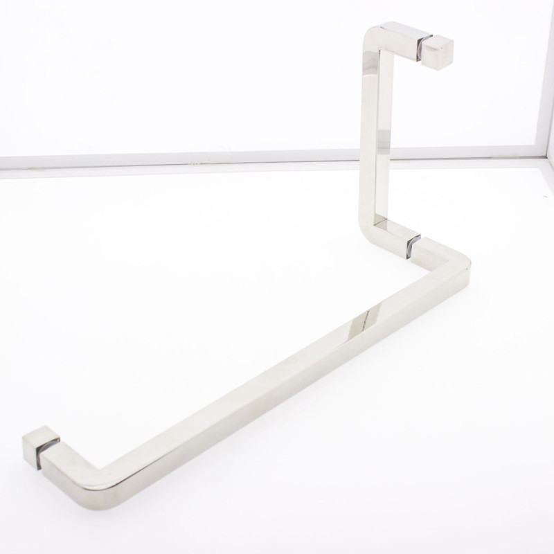 Ручка для скляних дверей, три отвори в склі (Н 646) Метал 450х425