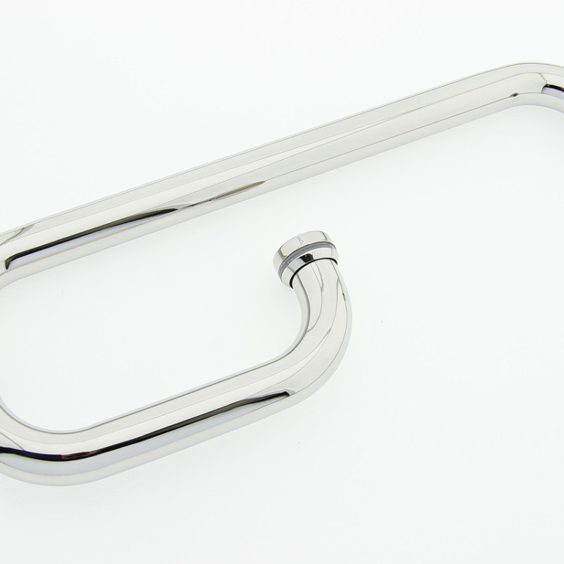 Ручка для скляних дверей на три отвори в склі ( НЛ 003 ) Метал 380х175 Ø25 мм