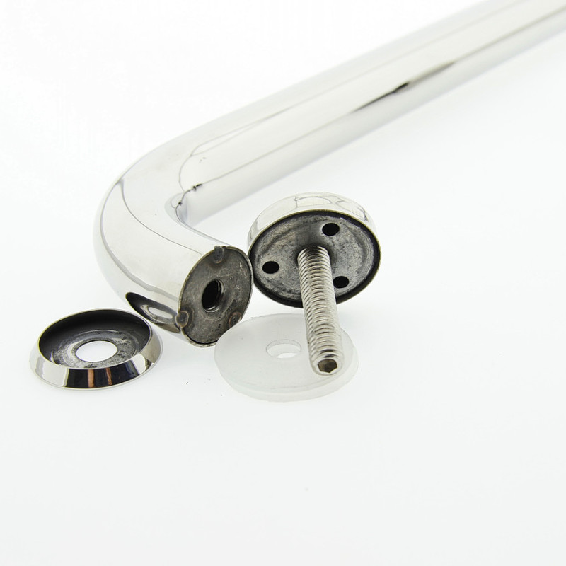 Ручка для скляних дверей на три отвори в склі ( НЛ 003 ) Метал 380х175 Ø25 мм