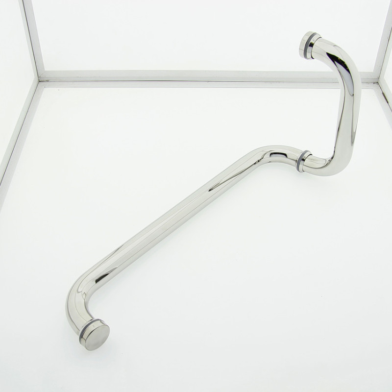 Ручка для скляних дверей на три отвори в склі ( НЛ 003 ) Метал 380х175 Ø25 мм