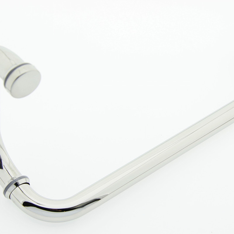 Ручка для скляних дверей на три отвори в склі ( НЛ 003 ) Метал 380х175 Ø25 мм