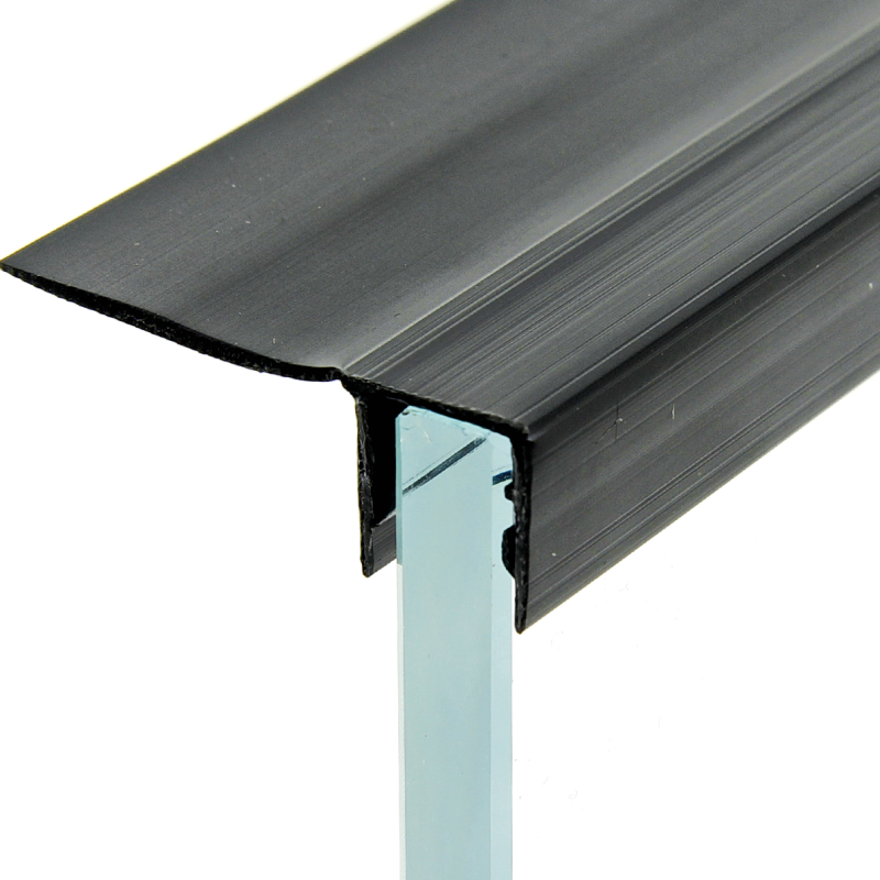 Ущільнювач для душової кабіни чорний, бічний (F) довжина 2,2 м. Вія 25 мм.