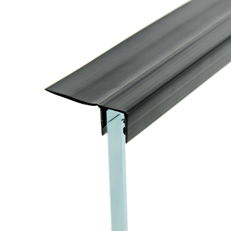 Ущільнювач для душової кабіни чорний, бічний (F) довжина 2,2 м. Вія 25 мм.