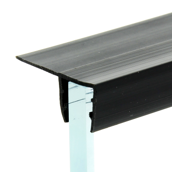 Ущільнювач для душової кабіни, чорний, бічний (F) довжина 2 м. Вія 15 мм.