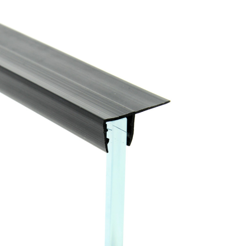 Ущільнювач для душової кабіни, чорний, бічний (F) довжина 2 м. Вія 15 мм.