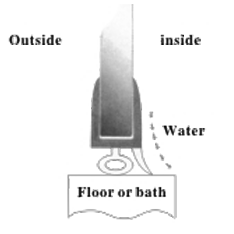 Ущільнювач для дверей душової кабіни, прозорий (ФС0608 22 КЛ) довжина 2,2 м.