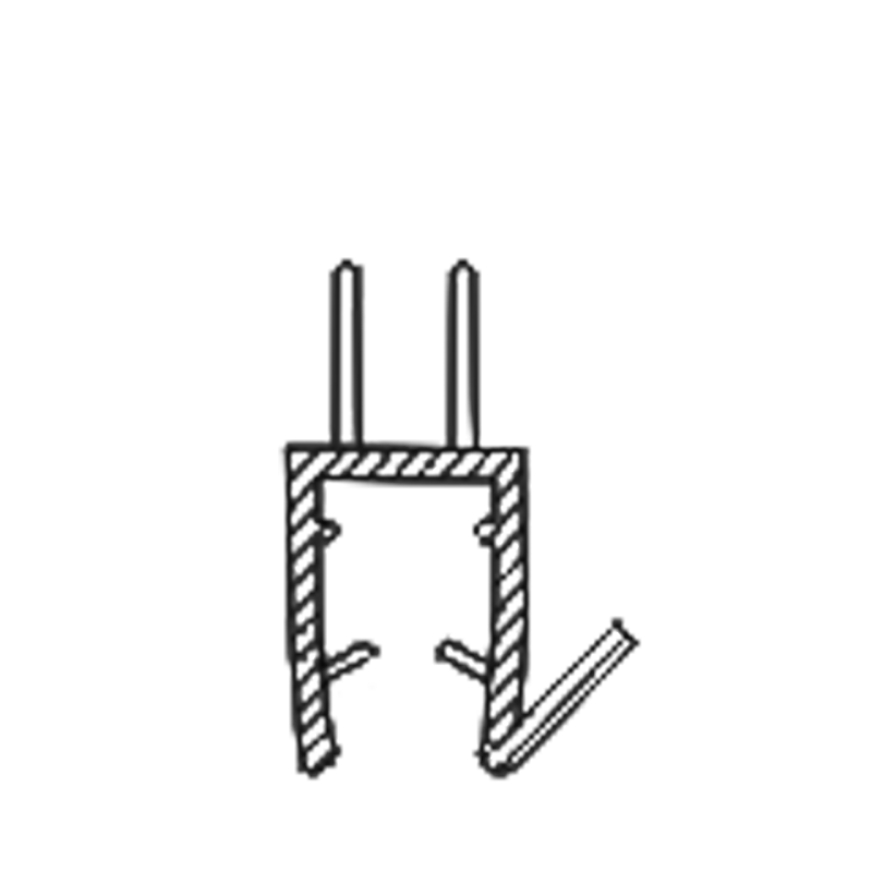 Ущільнювач для дверей душової кабіни, нижній (ФС06) довжина 2 м.