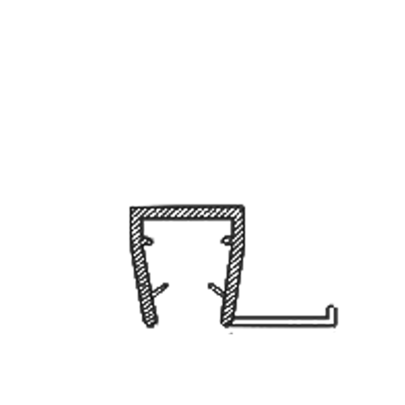 Ущільнювач для дверей душової кабіни, нижній ( ФС06Д ) довжина 2 м