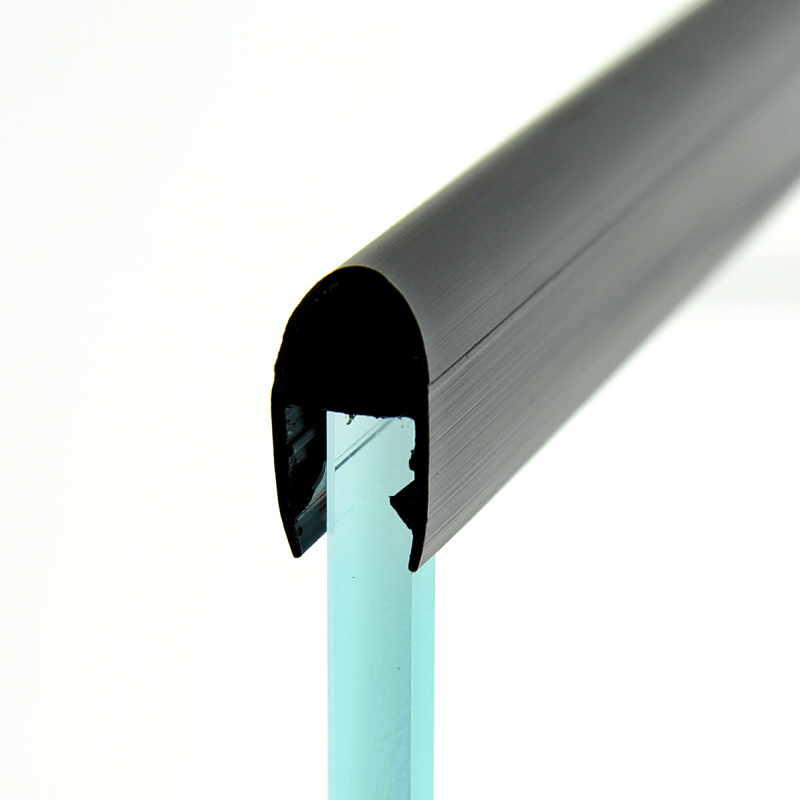 Ущільнювач для дверей душової кабіни, чорний ( ФС0708 22 БЛ ) довжиною 2,2 м.