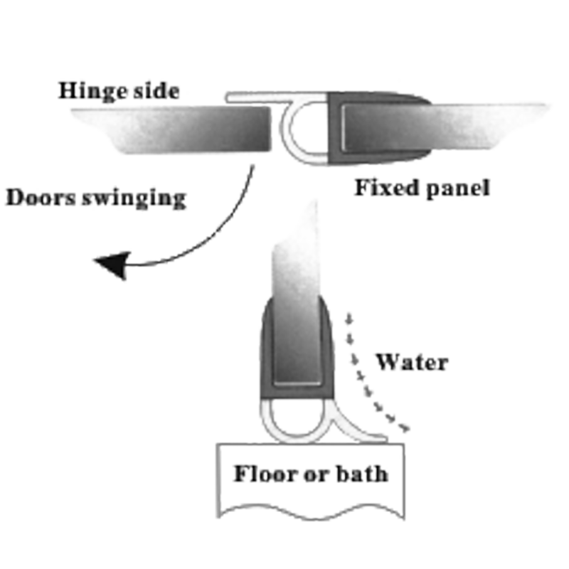 Ущільнювач для дверей душової кабіни ( ФС07А ) 10 мм