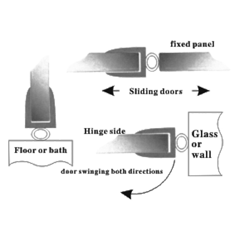 Ущільнювач для дверей душової кабіни ( ФС07В 08 )