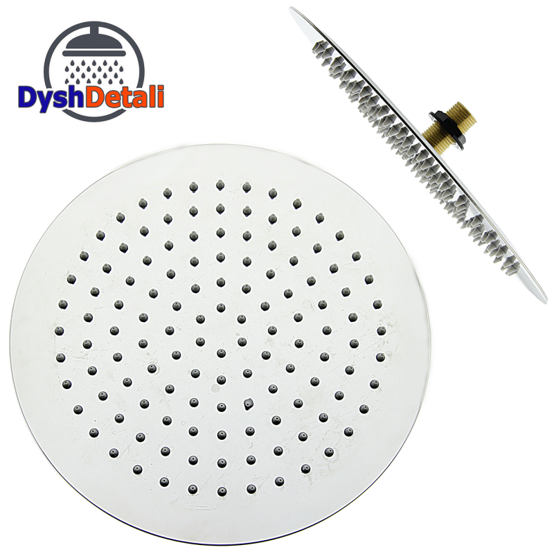 Душ стельовий, із нержавіючої сталі, діаметром 250 мм ( Л 250 СС ) шток з зовнішньою різьбою.