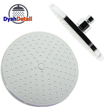 Лійка верхня, стельова для душу діаметром 200 мм. ( Л 736 ) з поворотним шарніром, пластикова.