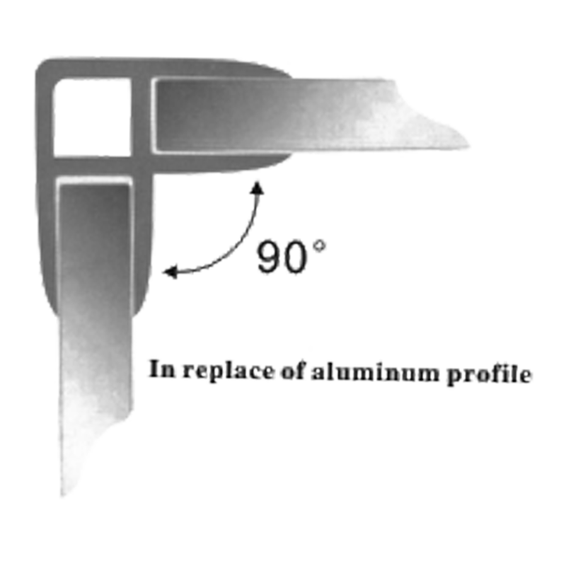 Кут жорсткий для з'єднання скла під кутом 90° ( ФС23 )