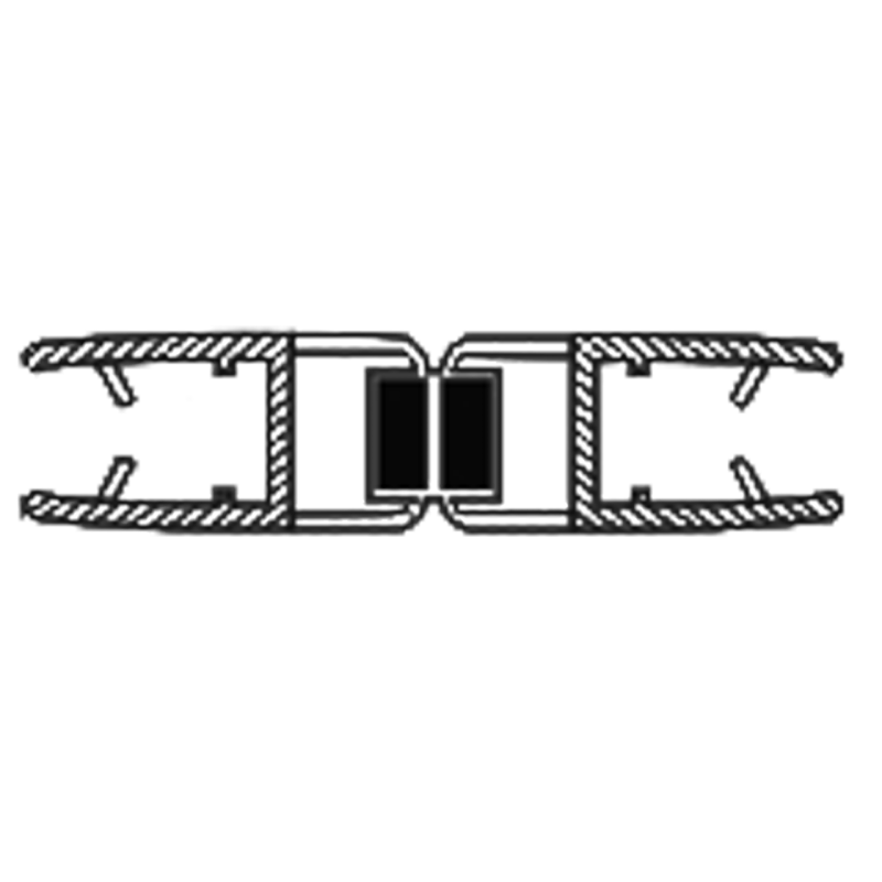 Магнитный уплотнитель для душевой кабины, прямой ( МС ПР ) длиной 2 м 10 мм