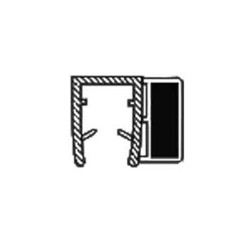 Магнітний ущільнювач для душової кабіни, магніт із боку (МСБ) завдовжки 2 м 8 мм, Синій