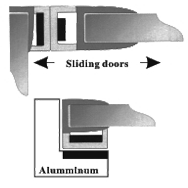Магнітний ущільнювач для душової кабіни, магніт із боку (МСБ) завдовжки 2 м 8 мм, Синій